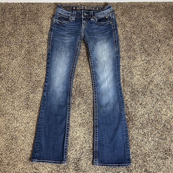 Rock Revival Denim - Rock Revival Women's Evelyn Boot Cut Jeans Bling Emroidered Women's Size 27